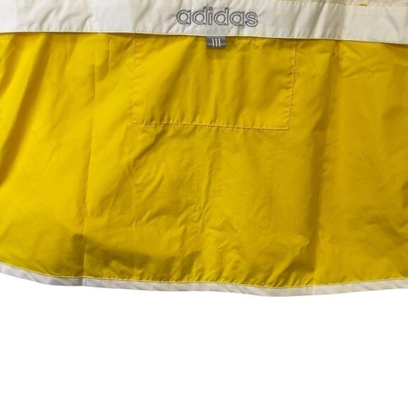 💛🟡 ADIDAS Yellow/ White Windbreaker Vest With Back Pocket - Picture 10 of 16